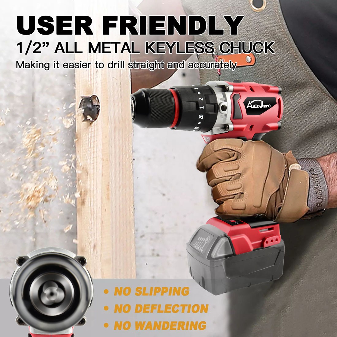 1/2″ Cordless Hammer Drill/Driver Brushless For Milwaukee 18V Battery 2-Speed