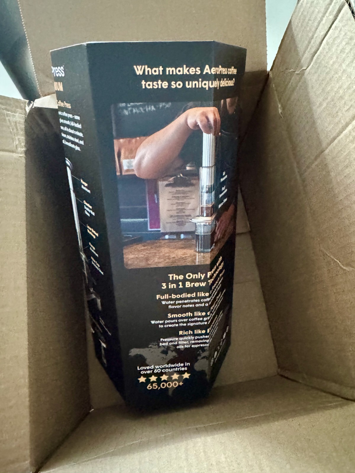 AeroPress Coffee Maker – Premium Glass & Metal 3 in 1 Coffee Press – Silver NWT