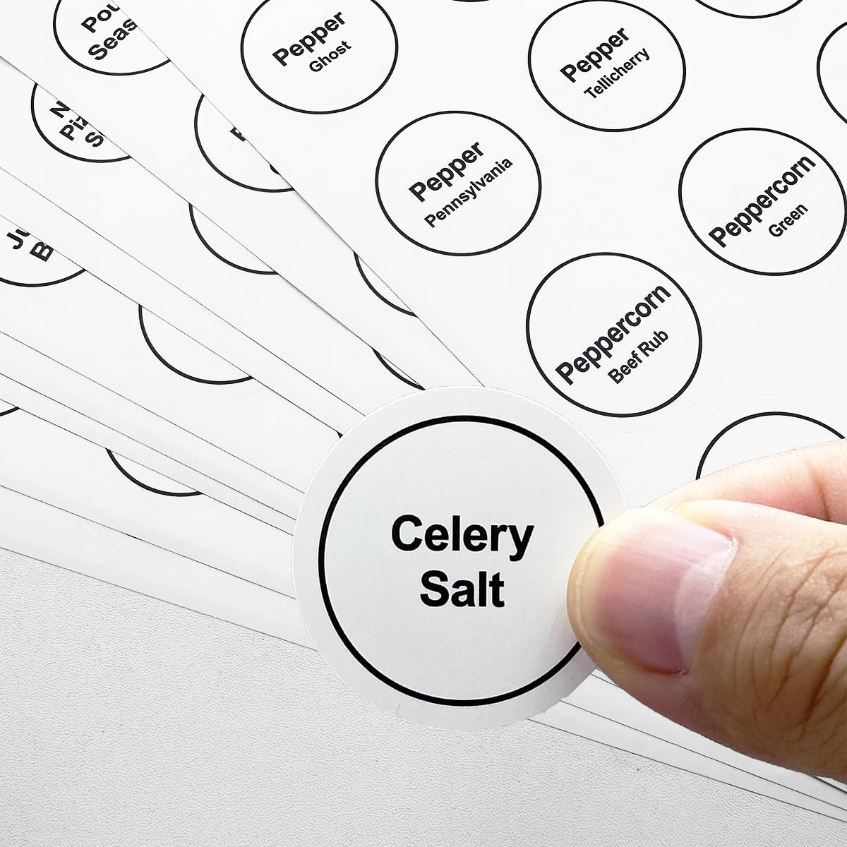 Spice Labels, 432Pcs Labels Stickers 1.4in Waterproof 1.4 inches, White