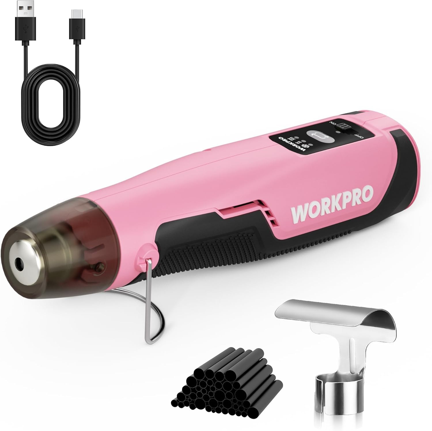 WORKPRO 7.2V Cordless Mini Heat Gun Hot Air Gun 1.5s Fast Heating 3 Temp Setting