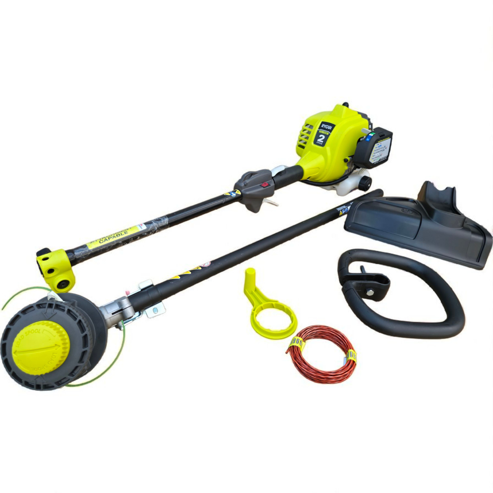 RYOBI String Trimmer 25cc 2-Cycle Gas-Powered Straight Shaft, Attachment Capable