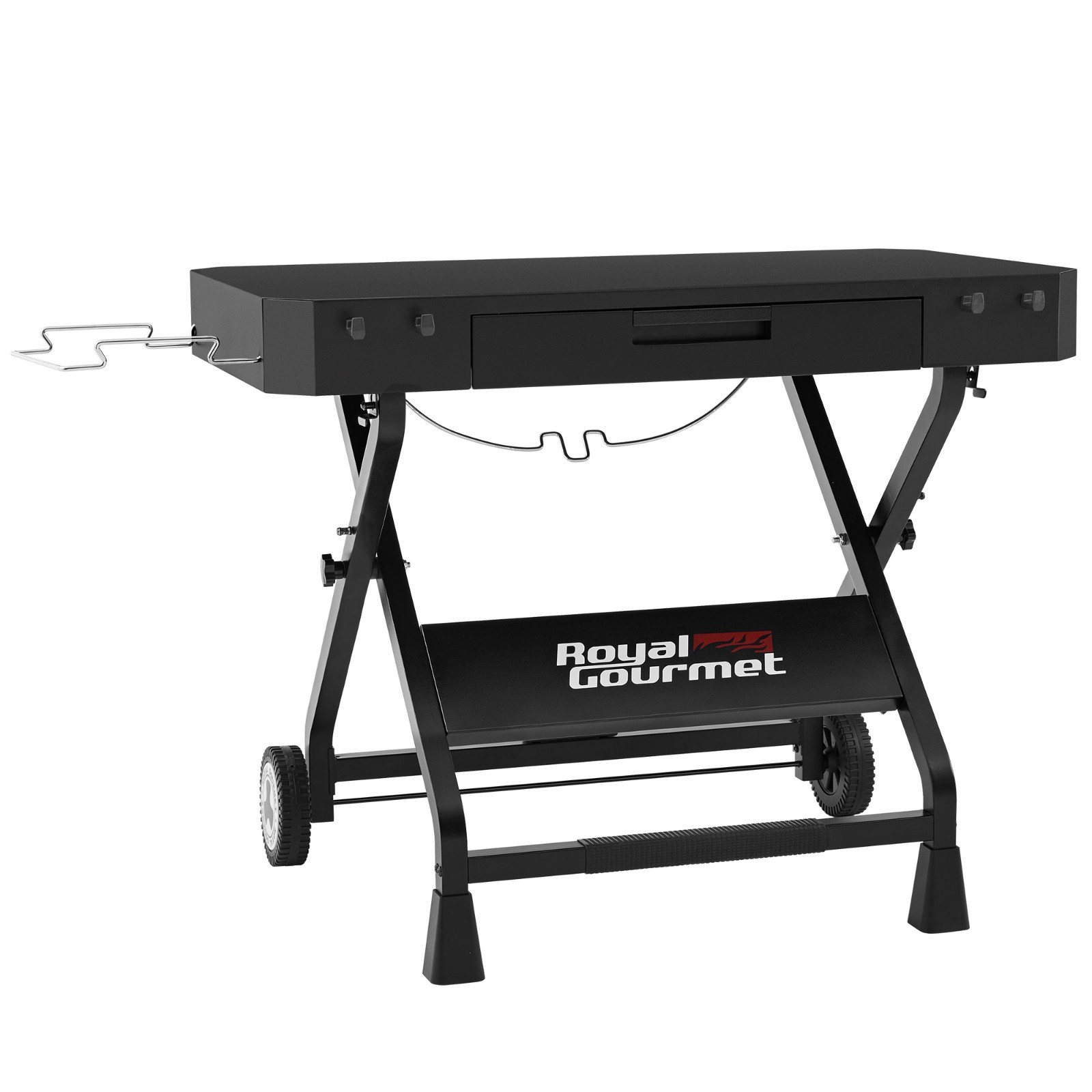 Royal Gourmet Portable Collapsible Grill Stand, Folding Grill Cart Trolley