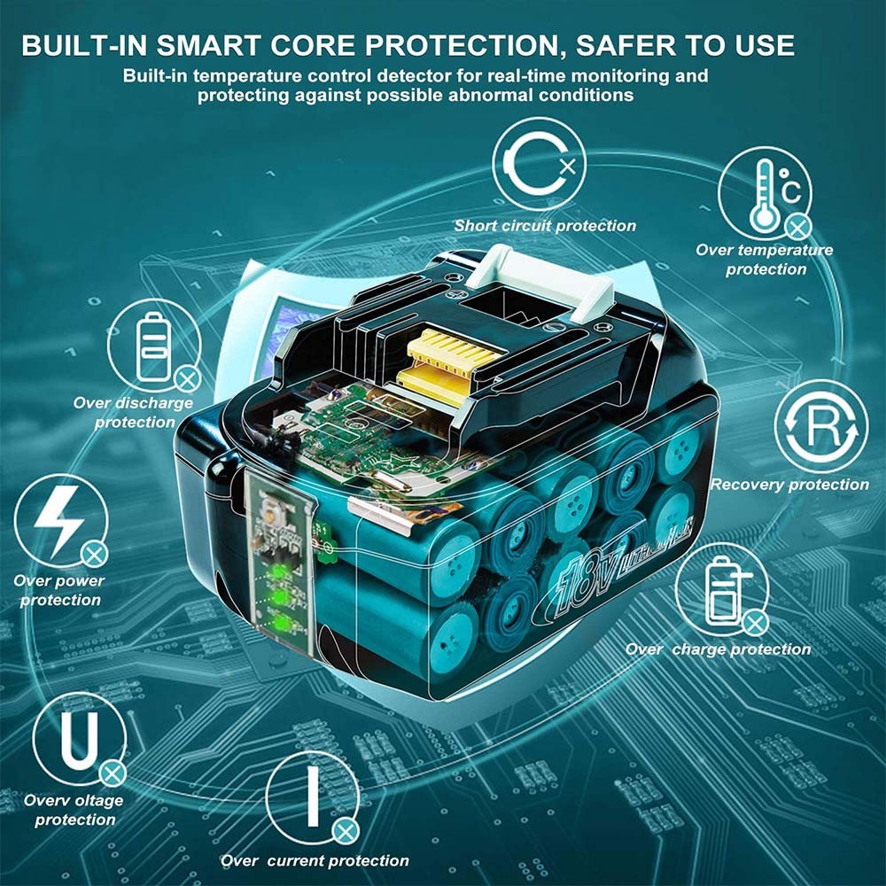 8.0Ah For Makita 18Volt 8.0Ah LXT Li-Ion Battery BL1860B BL1830 BL1815 / Charger