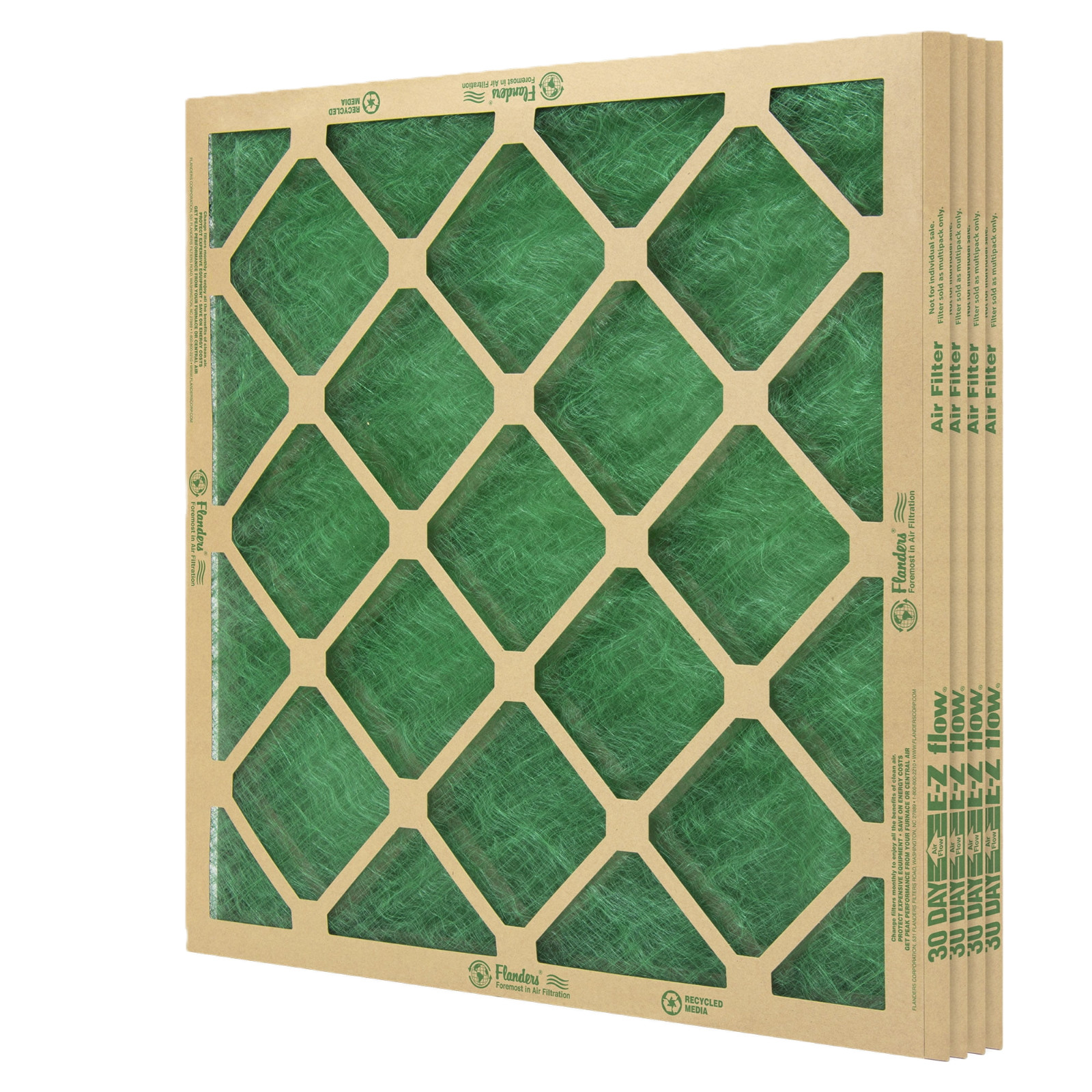 AAF Flanders 14″ x 20″ x 1″ Nested Glass MERV 1 Air Filter ,4 Filters.