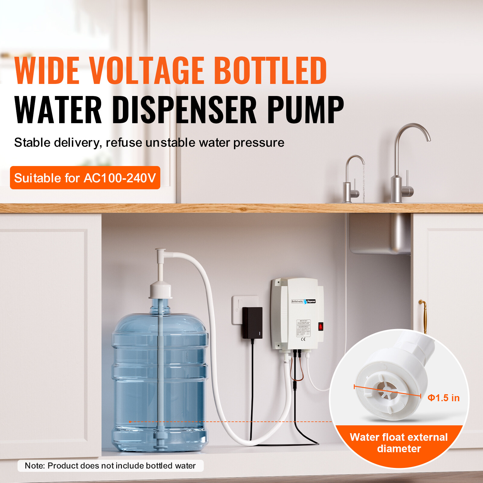 VEVER AC Bottled Water Dispensing Pump System Dispenser Replace Bunn Flojet 110V