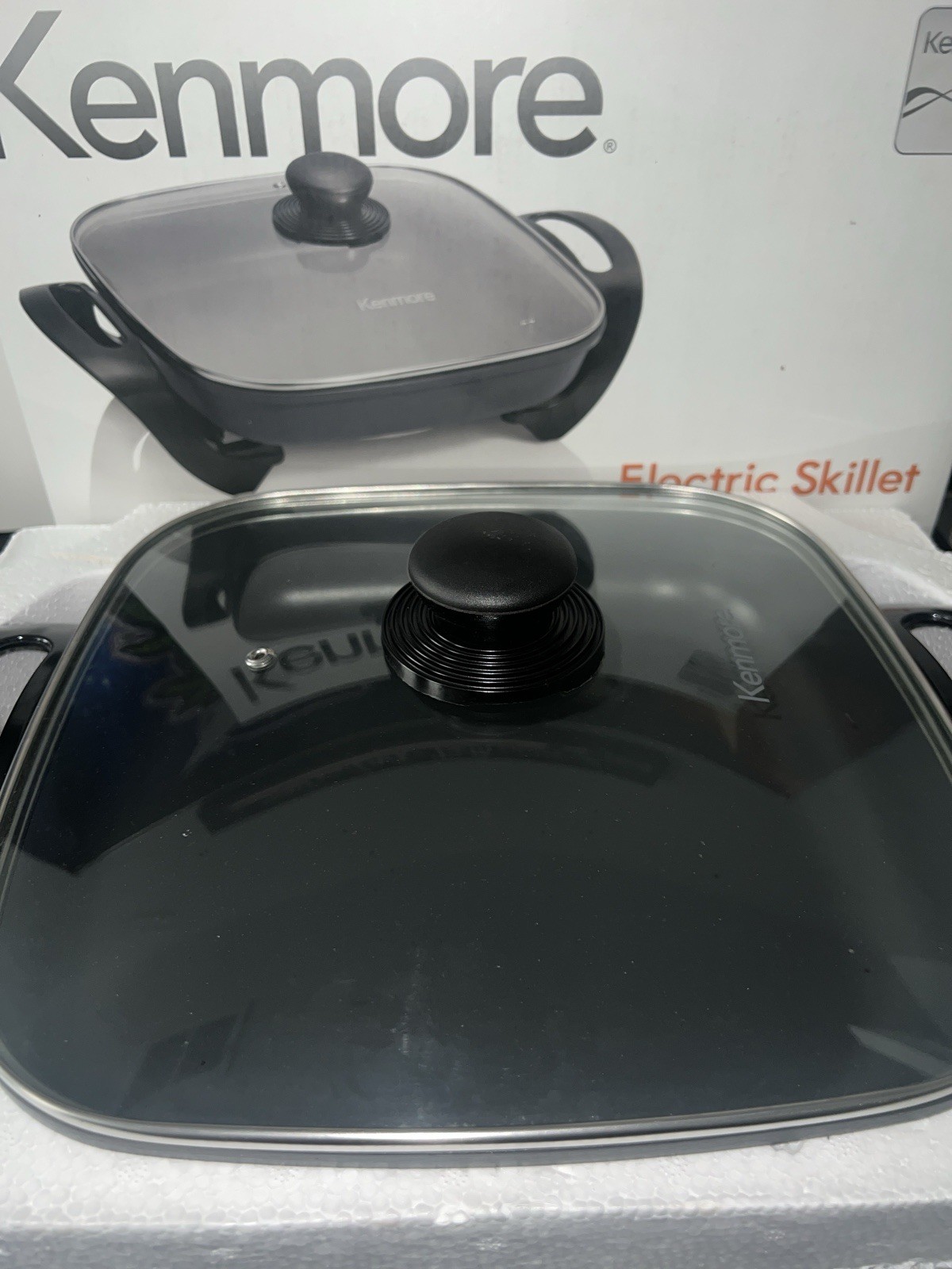 Kenmore 12-in L x 12-in W 1350 -Watt Non-Stick Electric Skillet with Glass Lid