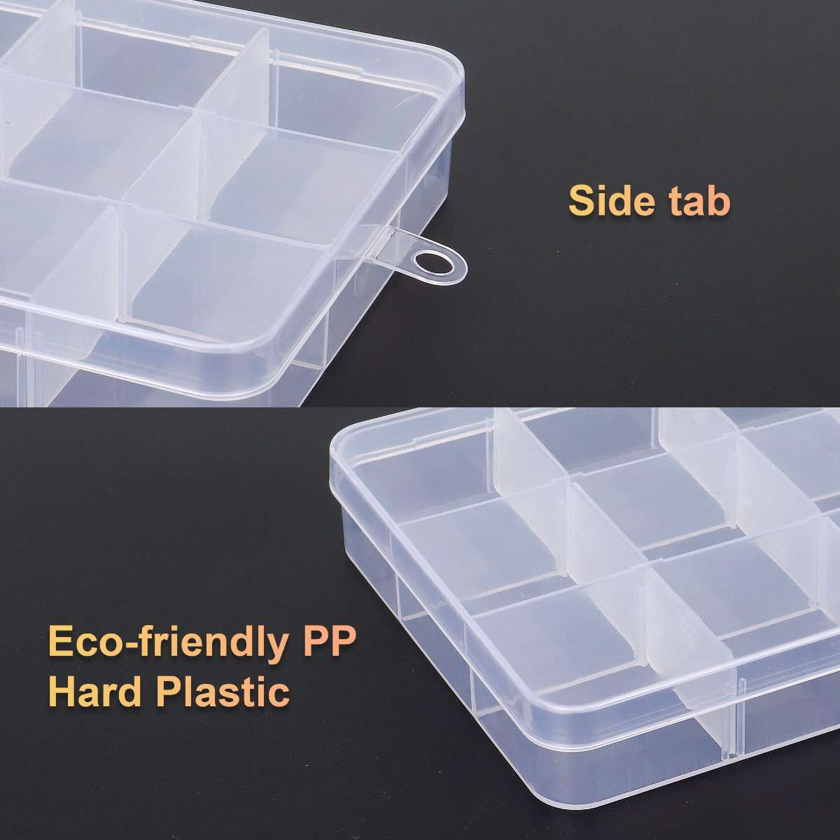 Clear Jewelry Box Plastic Bead Storage Container Adjustable Earrings Organizer