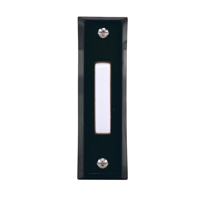 Heath Zenith SL-664-03 Black Wired Pushbutton Doorbell 2.89 Hx0.08 Wx0.74 D in.