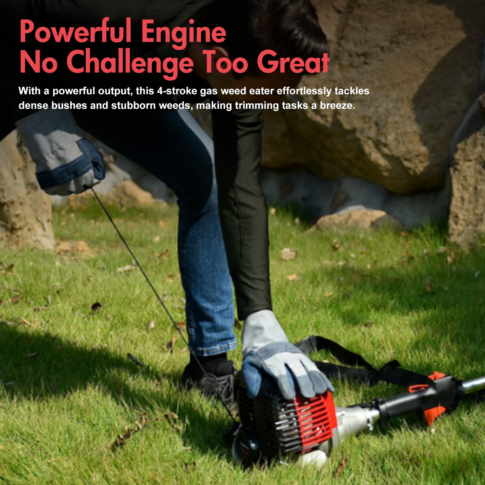31cc 4-Cycle Gas Grass String Trimmer Straight Shaft Gas Weed Eater Lawn Mower