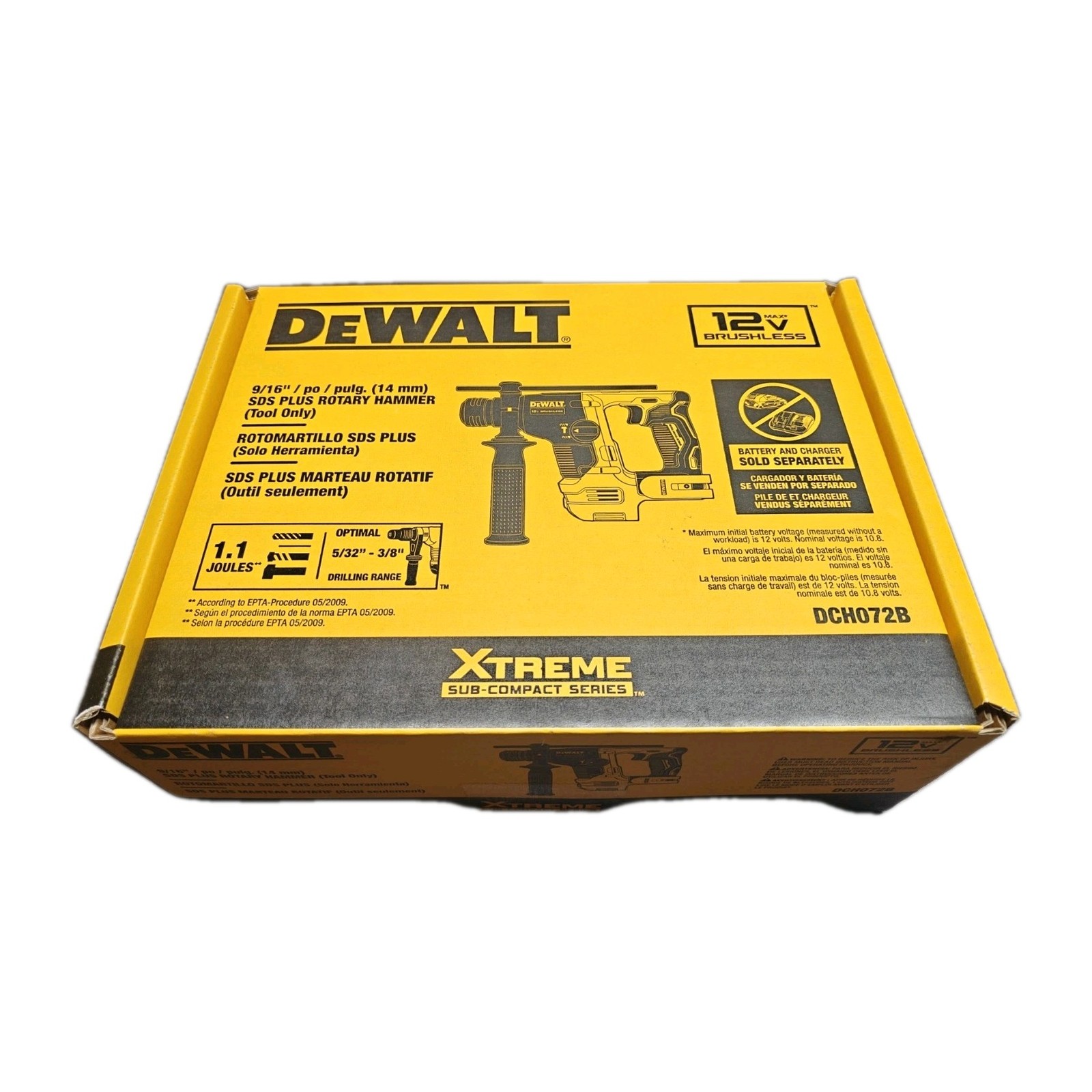 DEWALT XTREME 12V MAX Brushless 9/16in SDS Plus Rotary Hammer Drill (Tool Only)