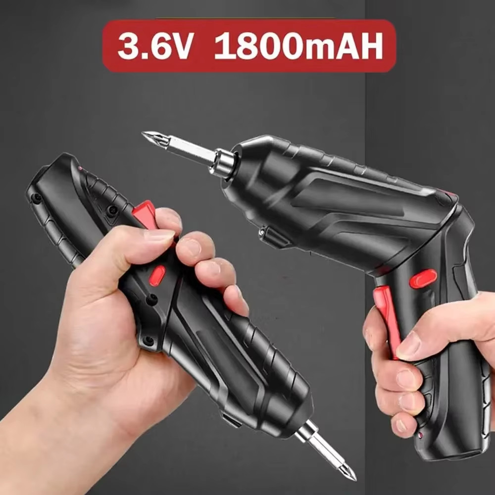 3.6V Cordless Electric Screwdriver Set USB Charging 3Nm Screw Gun With LED Light