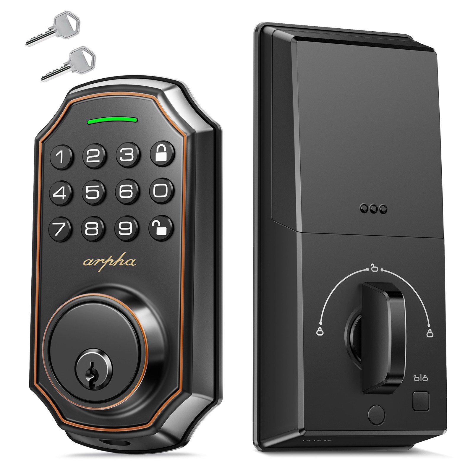 ARPHA Keyless Entry Smart Door Lock Anti-Peeping Password Keypad Auto Deadbolt