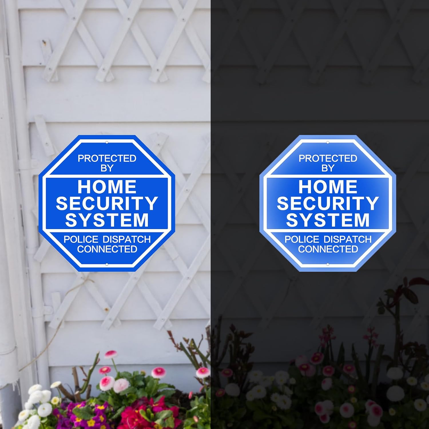 2 Pack Home Security Sign 10×10 Reflective Aluminum Yard Warning Police Dispatch