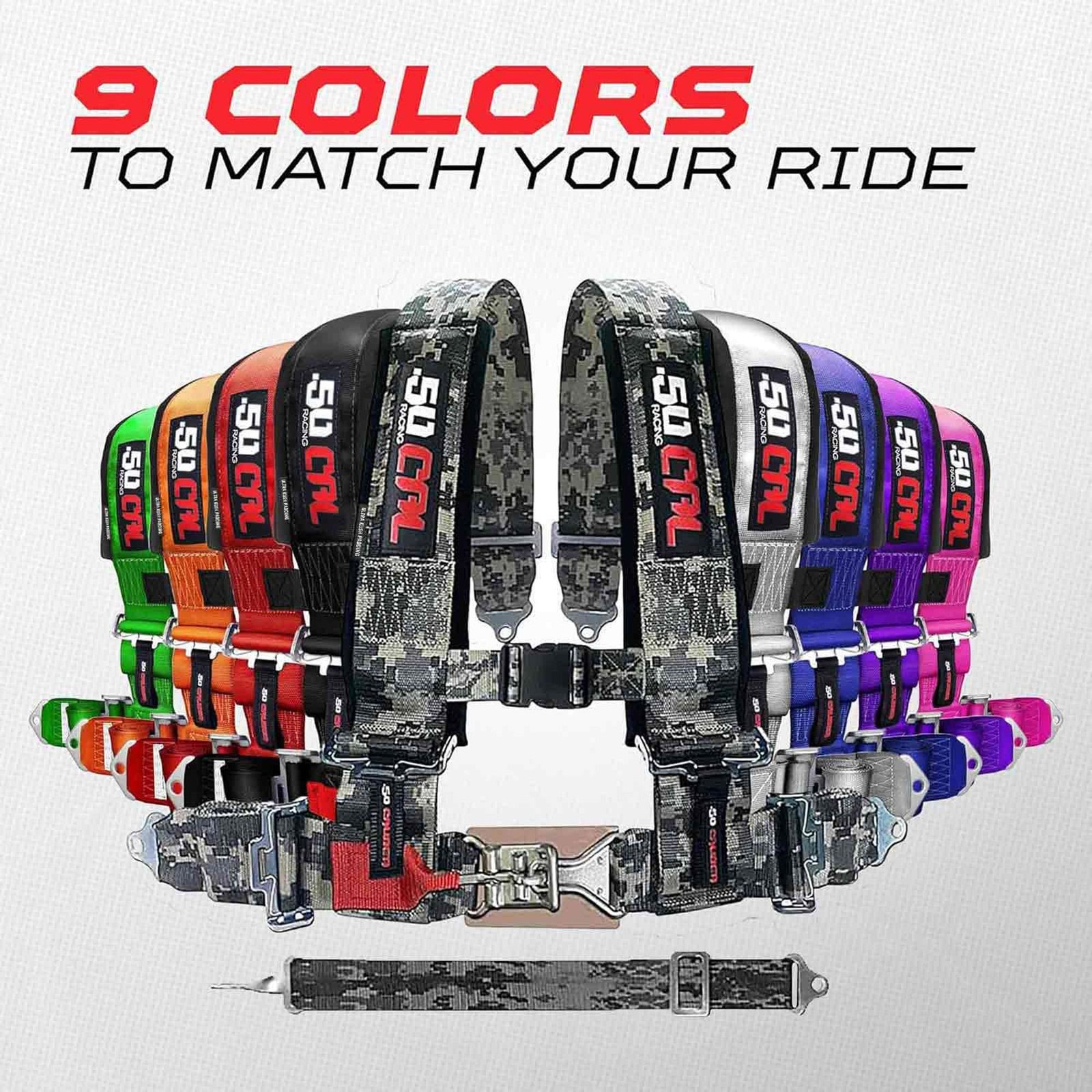 1pc Black 5 Point Harness for Bucket Seat, Latch Release, 9 Color Options, Ra…