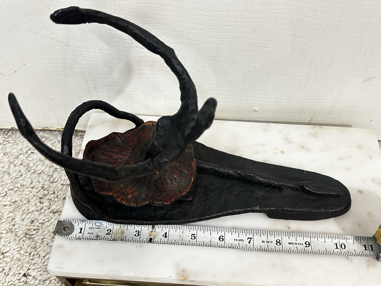 Heavy Black Cast Iron Ballerina Wine Bottle Holder 10” X 7” 3.5lbs