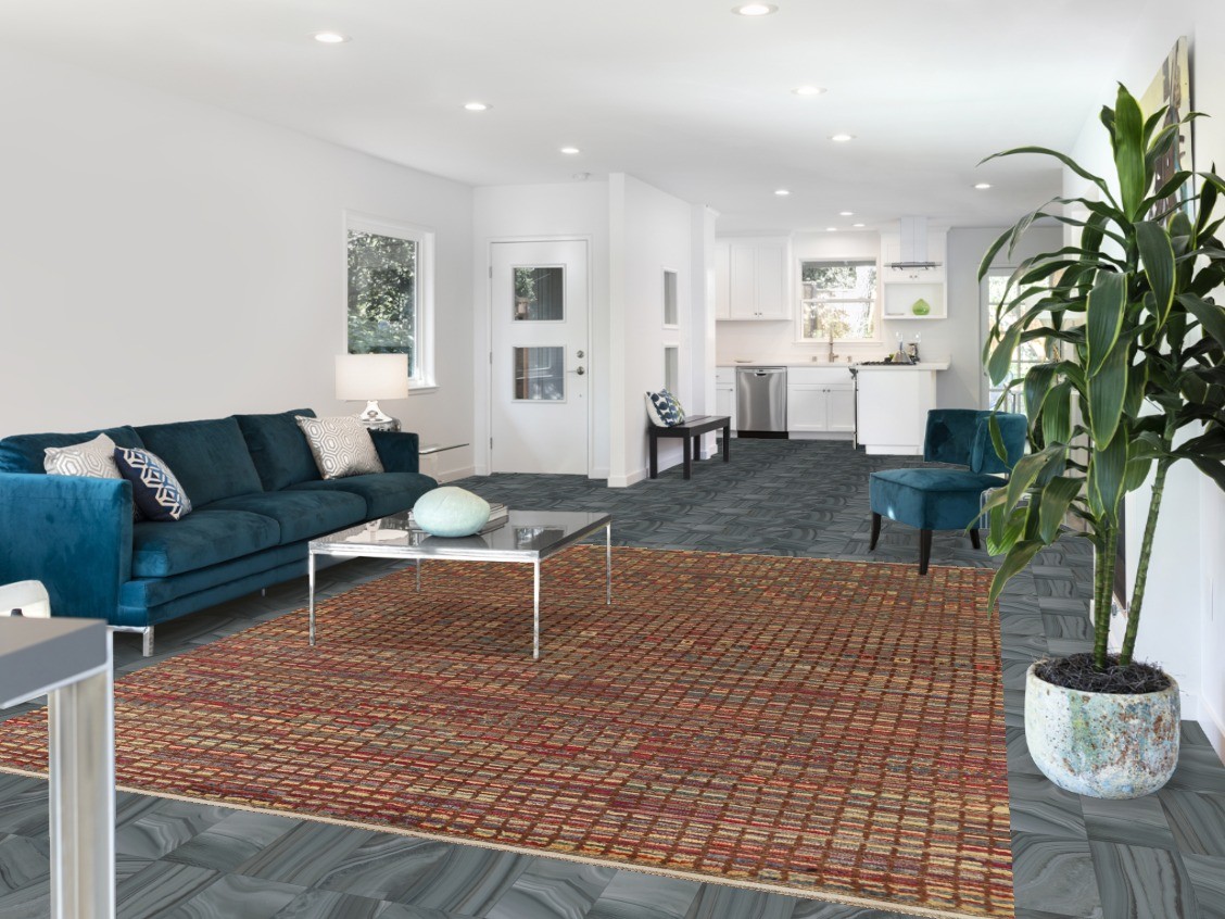 Checkered Moroccan Modern Area Rug 8×10 Hand-knotted Wool Oriental for Any Room