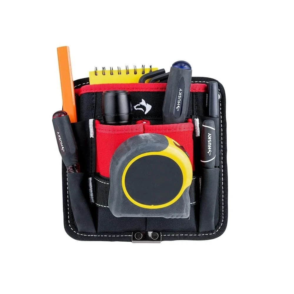 Husky 7 in. 3-Pocket Clip On Tool Belt Pouch – HD55200-TH