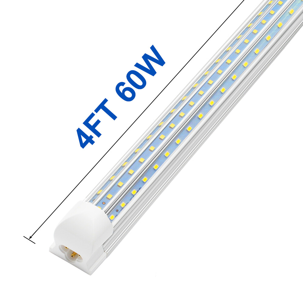 T8 4FT 8FT LED Shop Light Fixture Integrated 60W 120W Tube Light Bulbs D-Shape
