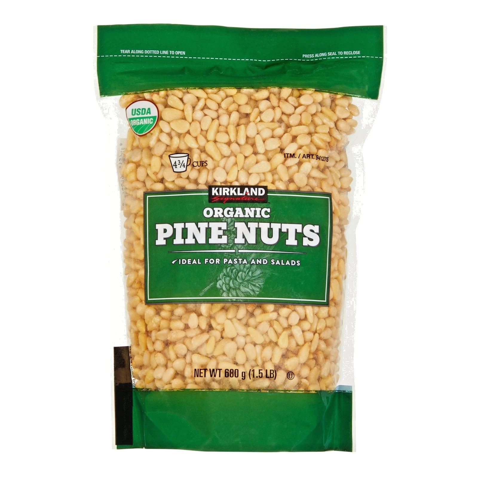 KIRKLAND ORGANIC PINE NUTS 24 OZ, 1.5 LB (680G)
