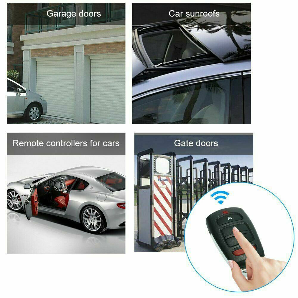4PC Universal 433mhz Electric Garage Door Cloning Remote Control Key Fob Opener-