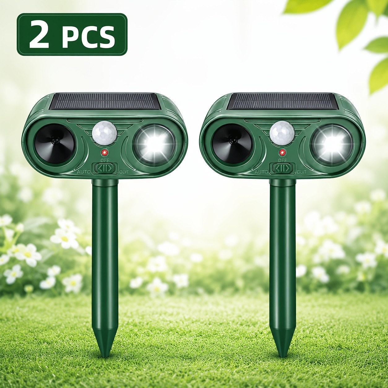 Solar-powered acoustic expeller IP44 1100mAh