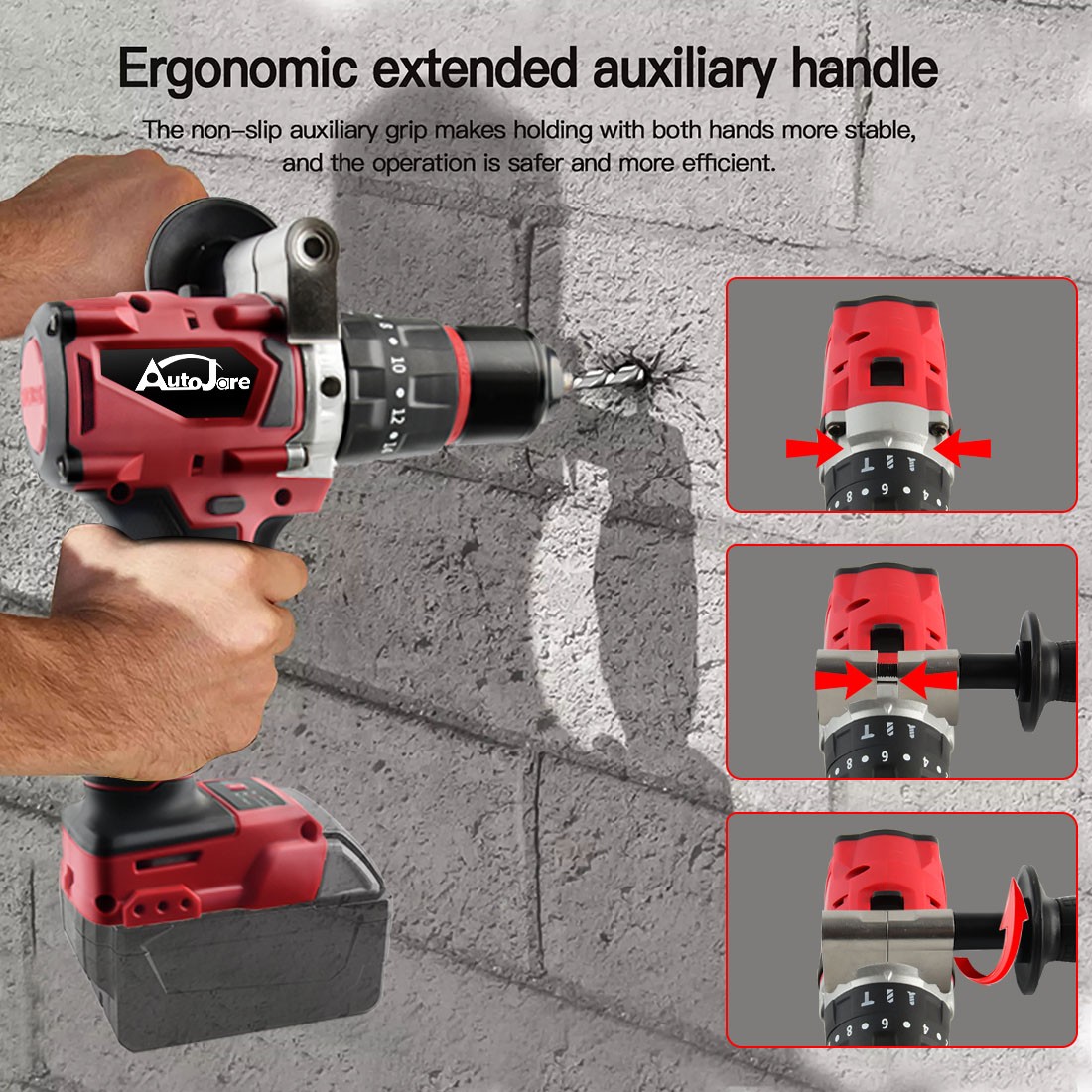 1/2″ Cordless Hammer Drill/Driver Brushless For Milwaukee 18V Battery 2-Speed