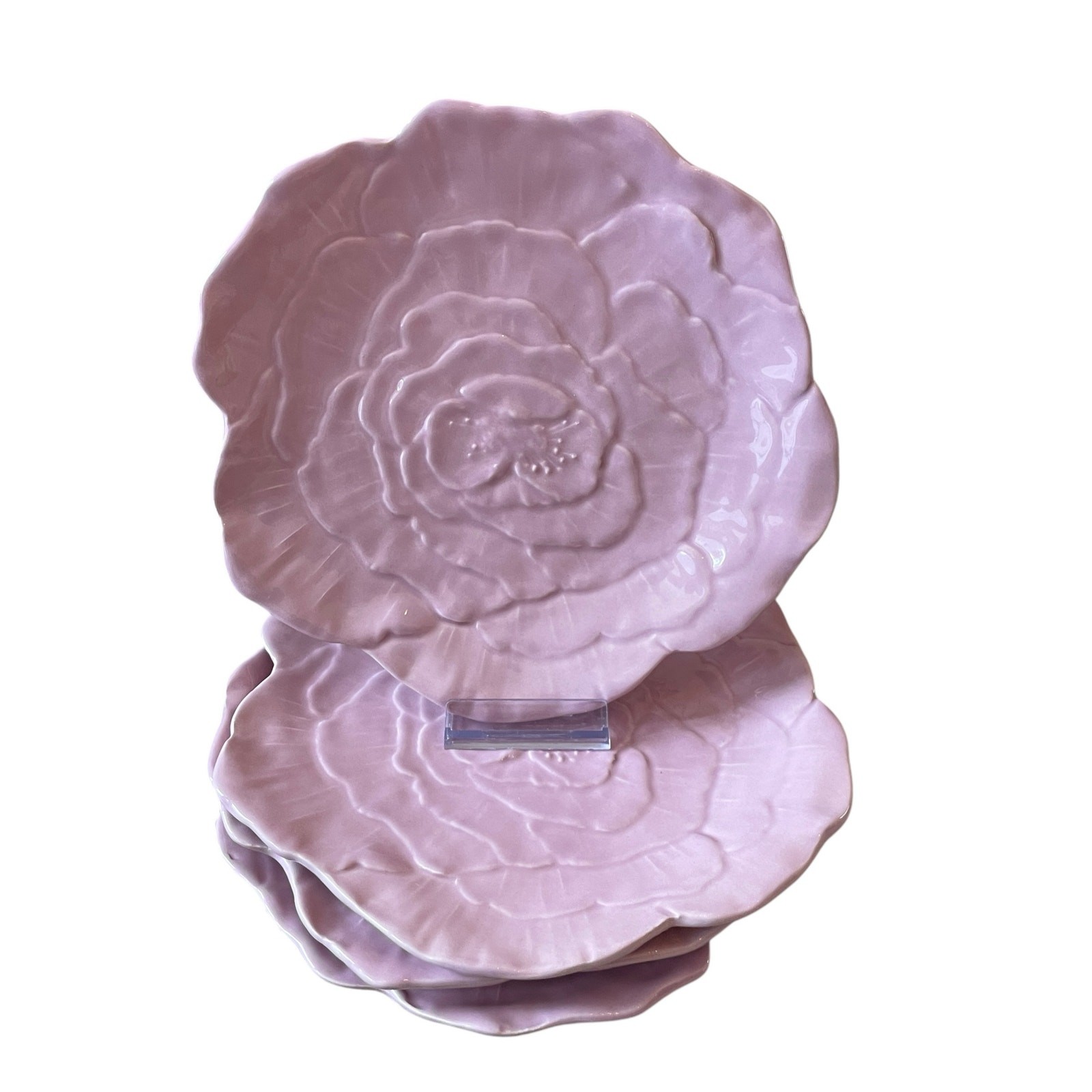 VIETRI Fiori Di Campo Lilac Rose Salad Plates 8.5in Set of 4 New