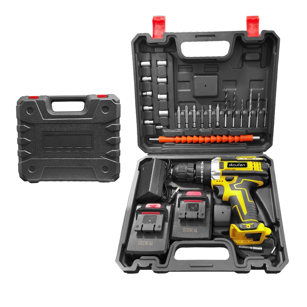 2 Battery 21V Cordless Drill Combi Driver High Power Electric Screwdriver Set B1