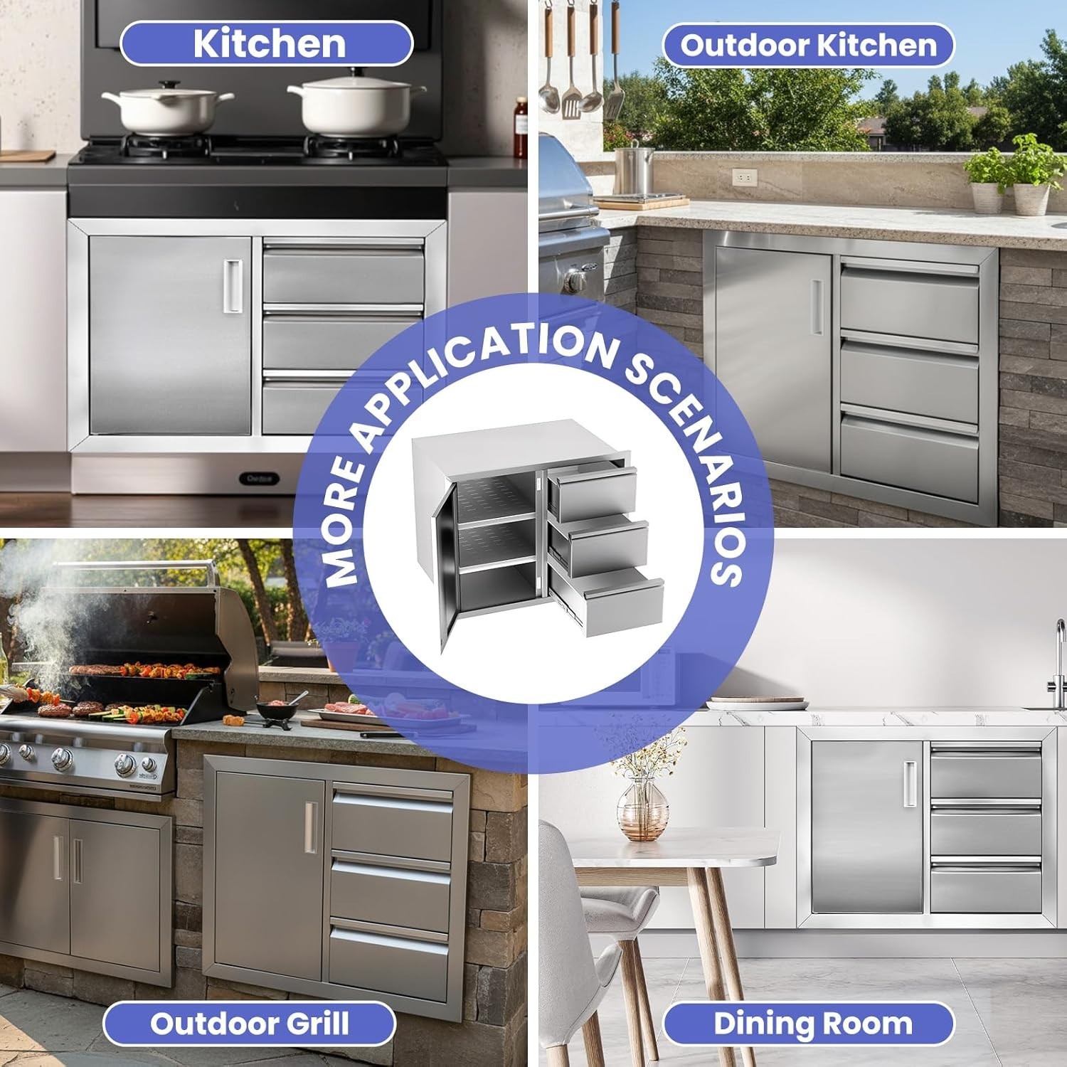 304 Stainless Steel Access BBQ Island Kitchen BBQ Door Outdoor Kitchen Drawers