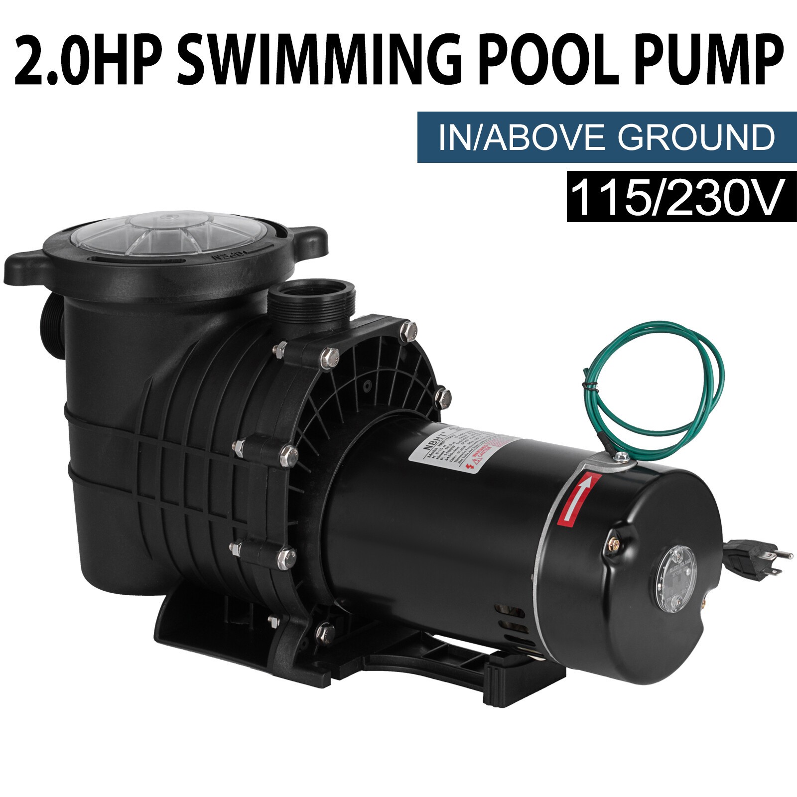 2HP Self-priming Swimming Pool Pump In/Above Ground Motor Strainer Filter Basket