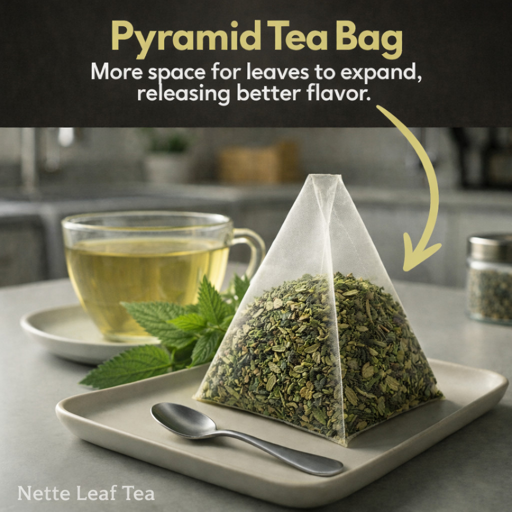 Organic Nettle Leaf Tea Bags – 100 Count (Plant-Based Pyramid Tea Bags)