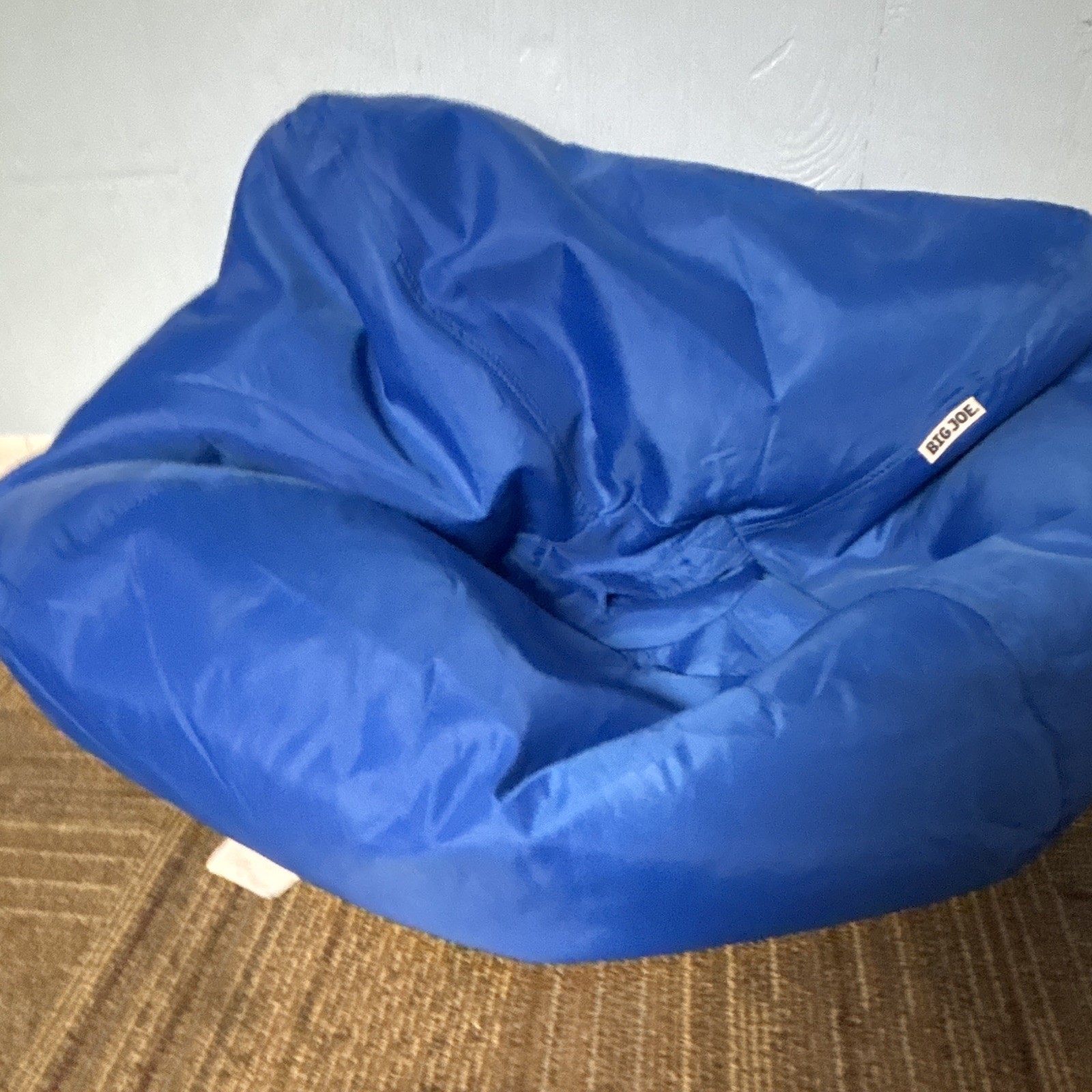 Big Joe Blue Solid Round Beanbag Chair Seat, 1-Person, Kids/Teens/Adults