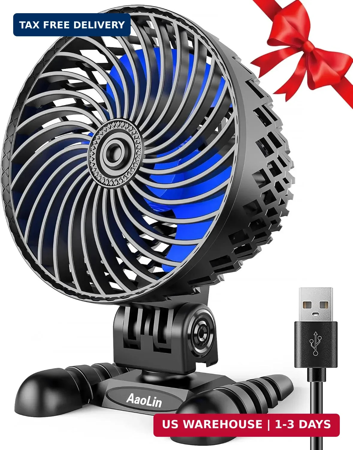 USB Desktop Small Fan, Stepless Speed Adjustment with Multiple Speed Levels, Por