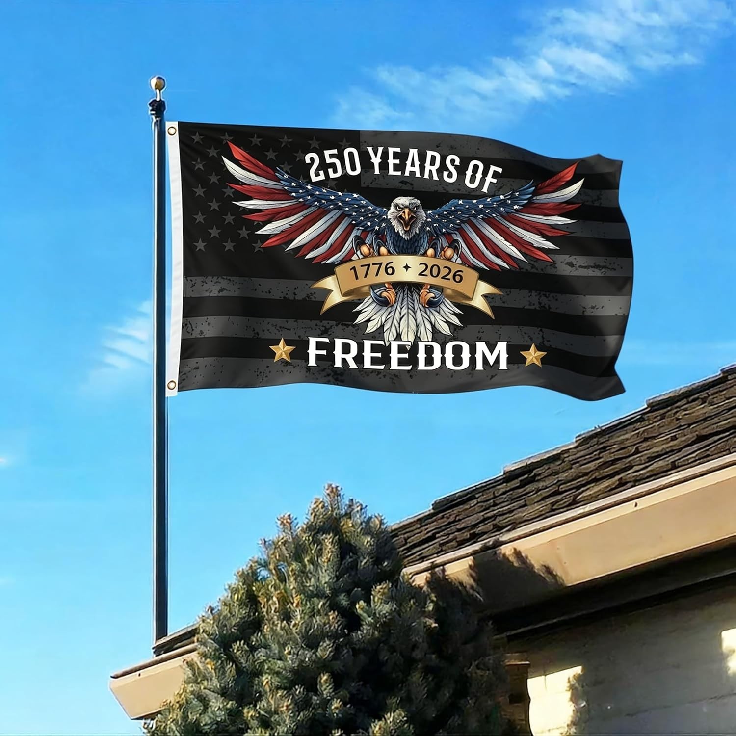 3 Ply 250 Years America Flag – Double Sided Patriotic Eagle 3 X 5 Ft Anniversary