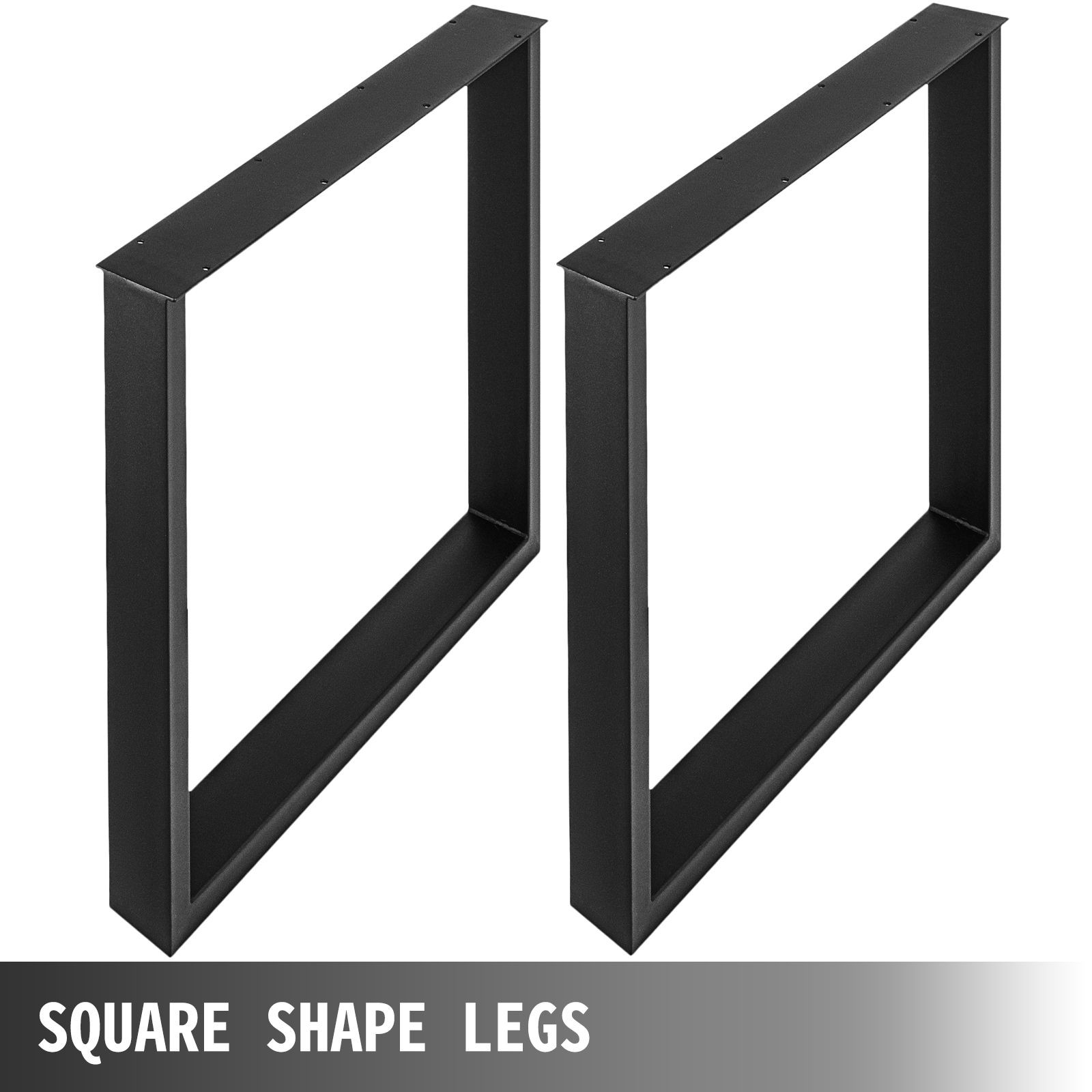Heavy Duty Steel Table Legs 28x35in Black Square, Load Cap 1000kg & Easy Install