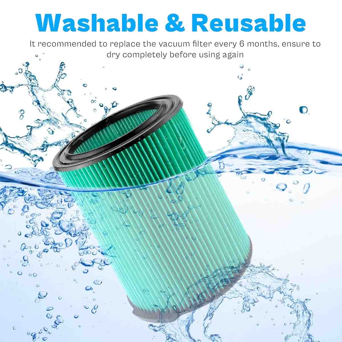 VF6000 Filter Replace For Ridgid Wet Dry Vac Vacuum 5-20 Gallon WD5500 WD0671