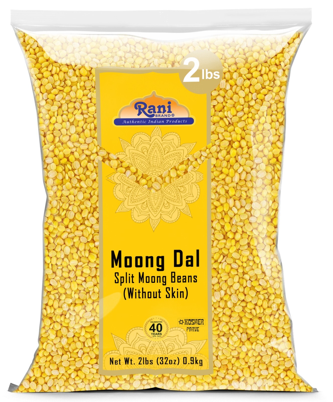 Rani Moong Dal (Split Mung Beans without skin) Indian Lentils, 32oz (2lbs) 907g
