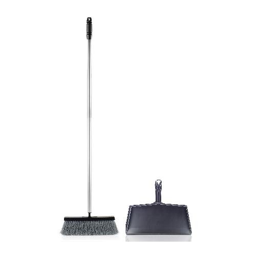 Fuller Brush Black Slender Broom with Clip-On Dustpan