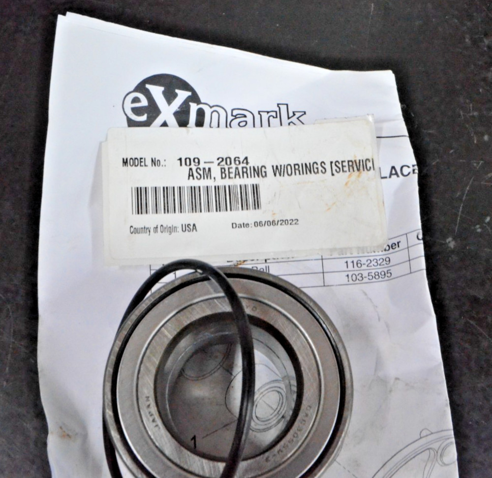 New, Exmark 109-2064, AMS, Bearing with ORings,LZZ34KA726 Lazer Z AC S/N 790,000