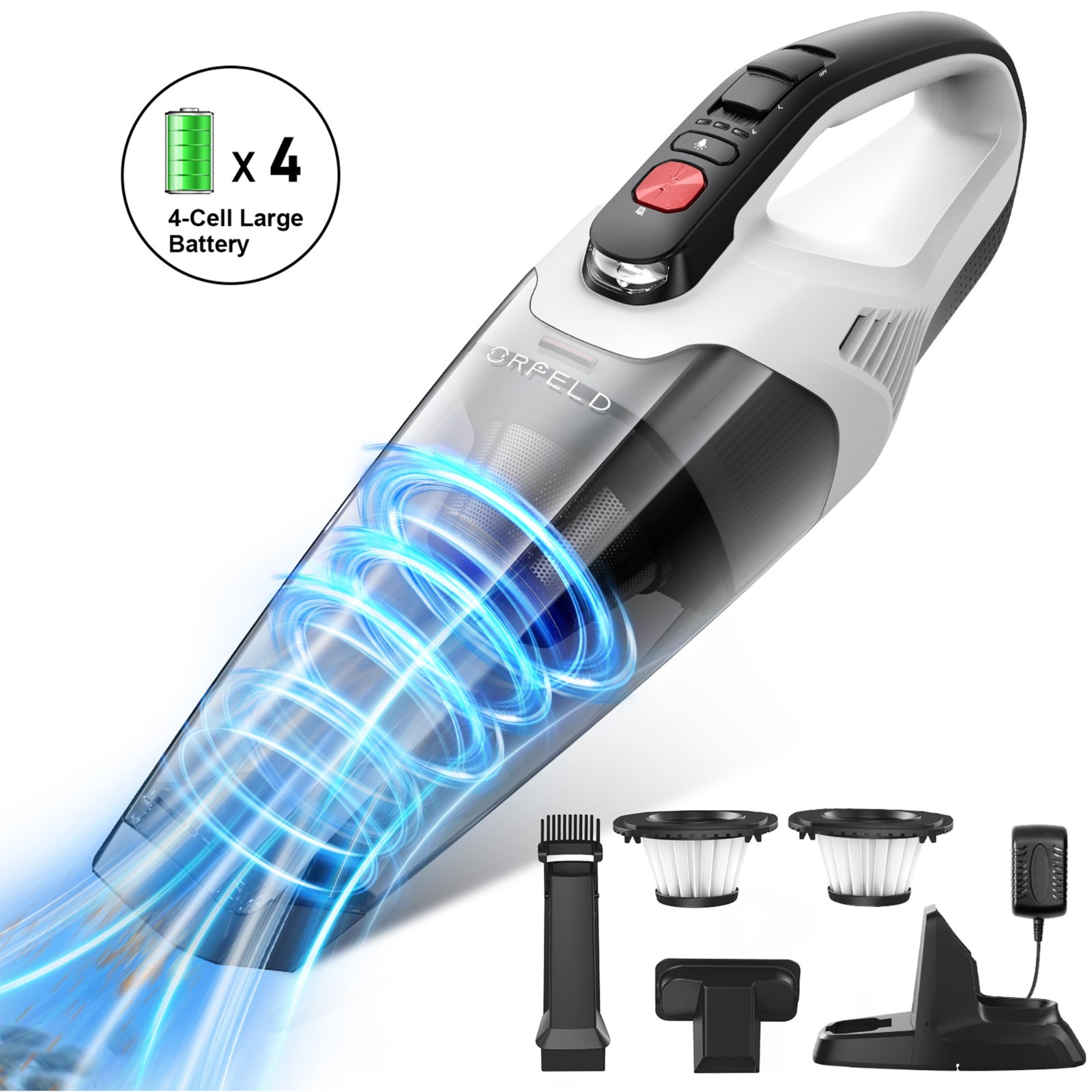 Handheld Cordless Vacuum Cleaner 25KPA Portable 120W HEPA Filter Home Car Pet
