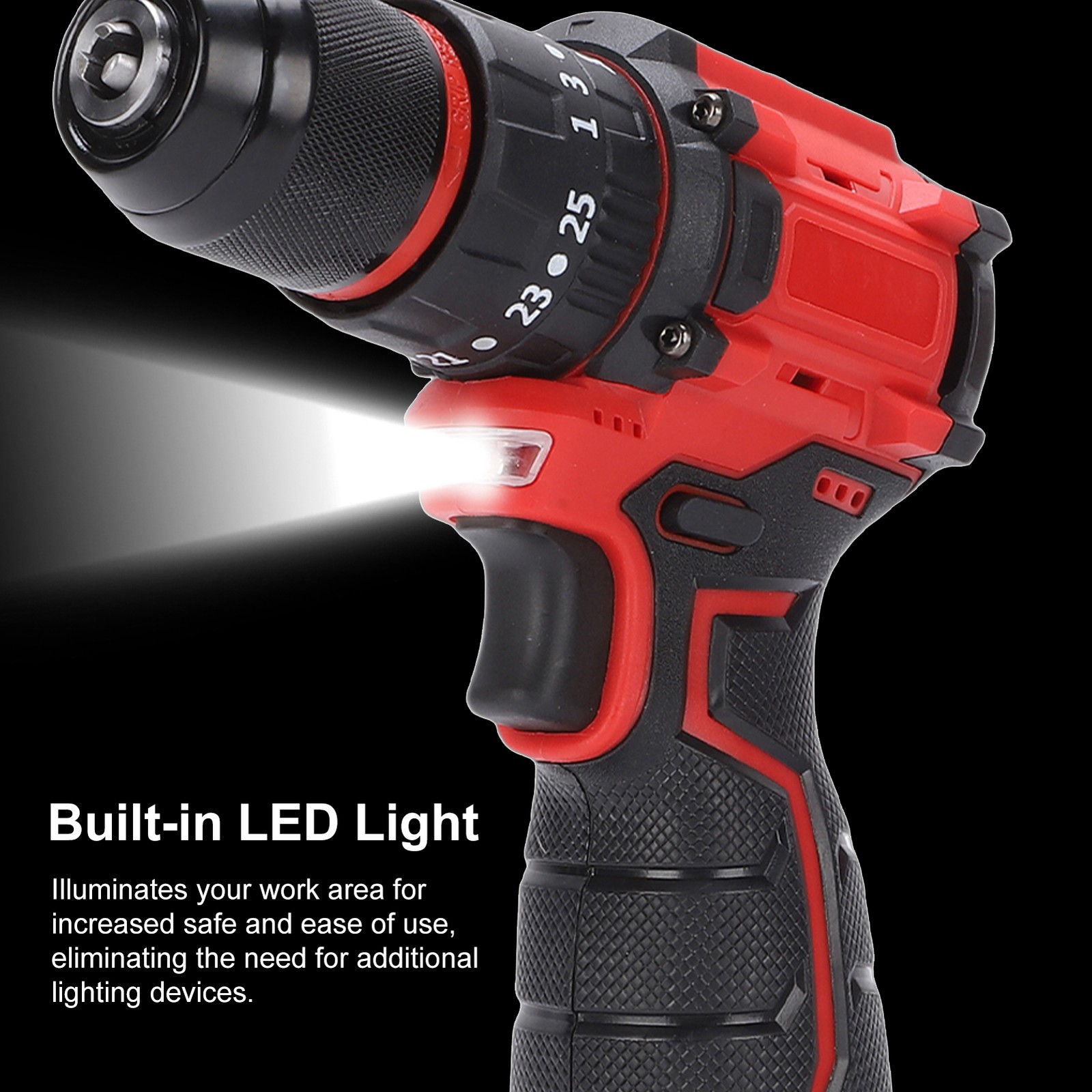 Cordless Drill Combo Kit with Brushless Drill Impact Driver 3Pcs 1300mAh Batteri