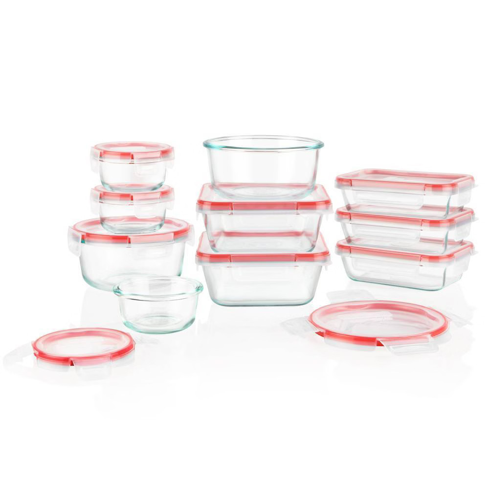 Pyrex 20pc Glass Freshlock Food Storage Set: Glass Containers with