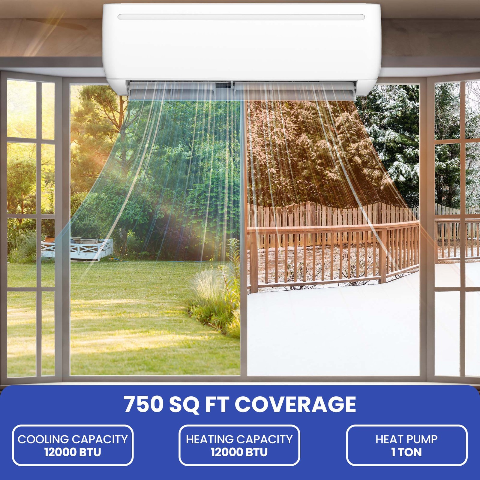 12000 – 18000 BTU Air Conditioner Mini Split Heat Pump Wifi Ductless Cool System