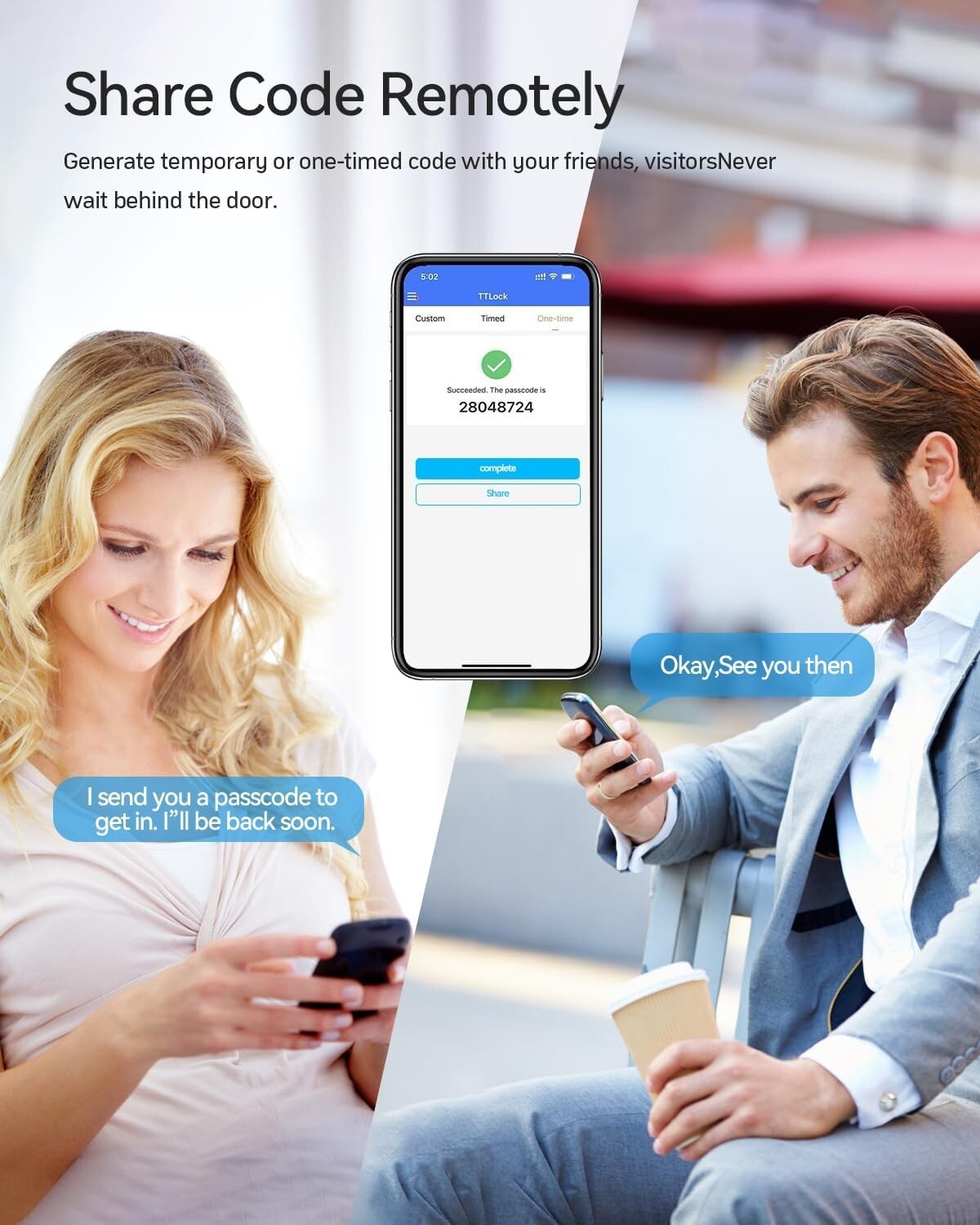 TMEZON Smart Door Lock Fingerprint, Keyless Entry Door Lock with Handle APP