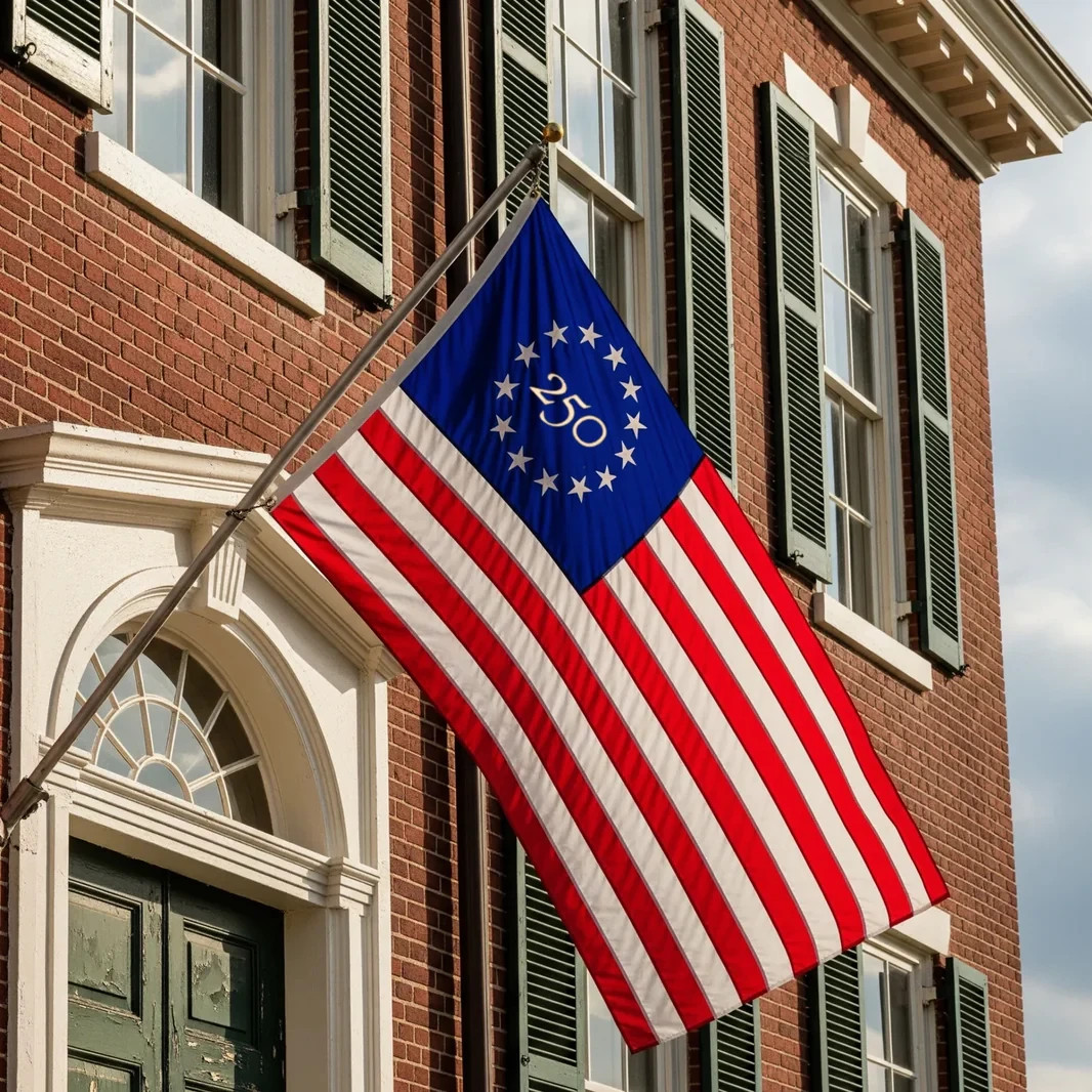 America 250 – 3×5 ft BETSY ROSS 250 Flag SEWN NYLON 250 in Star Circle USA Made