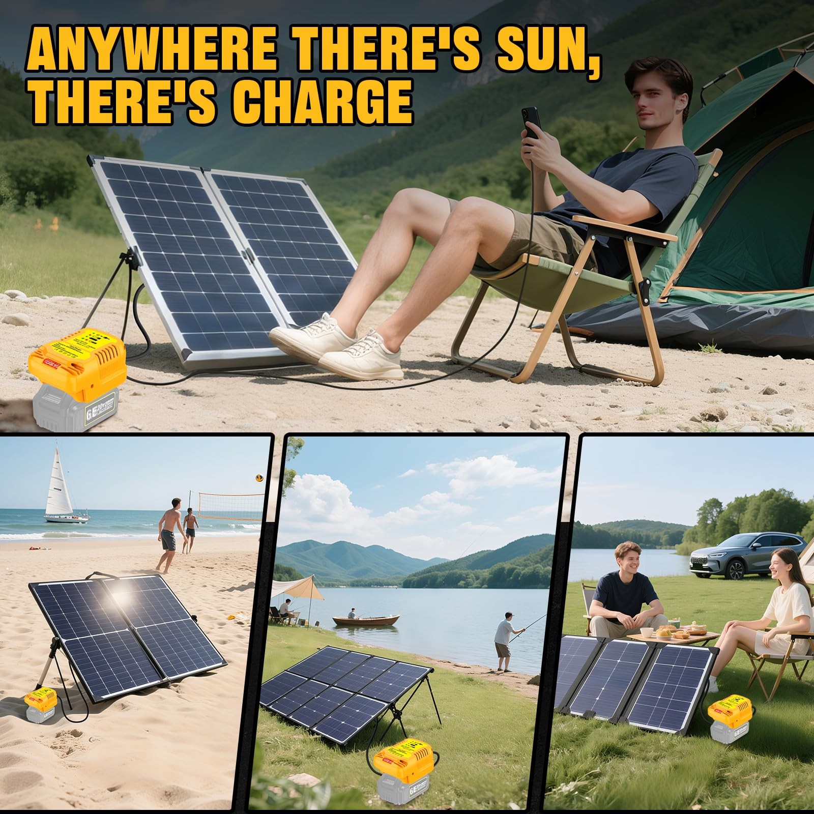 Solar Charger for Dewalt 20V Battery,for Solar Panels（Not Include Work for Ch…