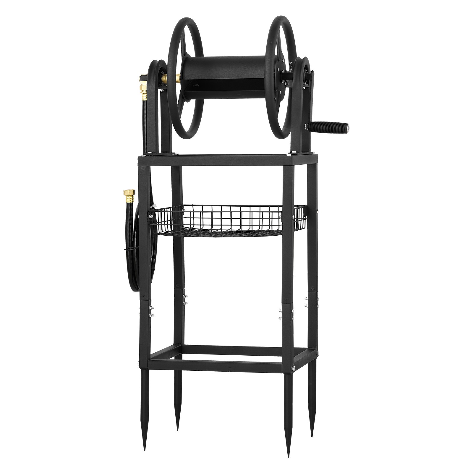Uimoso Freestanding Hose Reel for 125 ft of 5/8-inch Hose, Wall-Mount Option