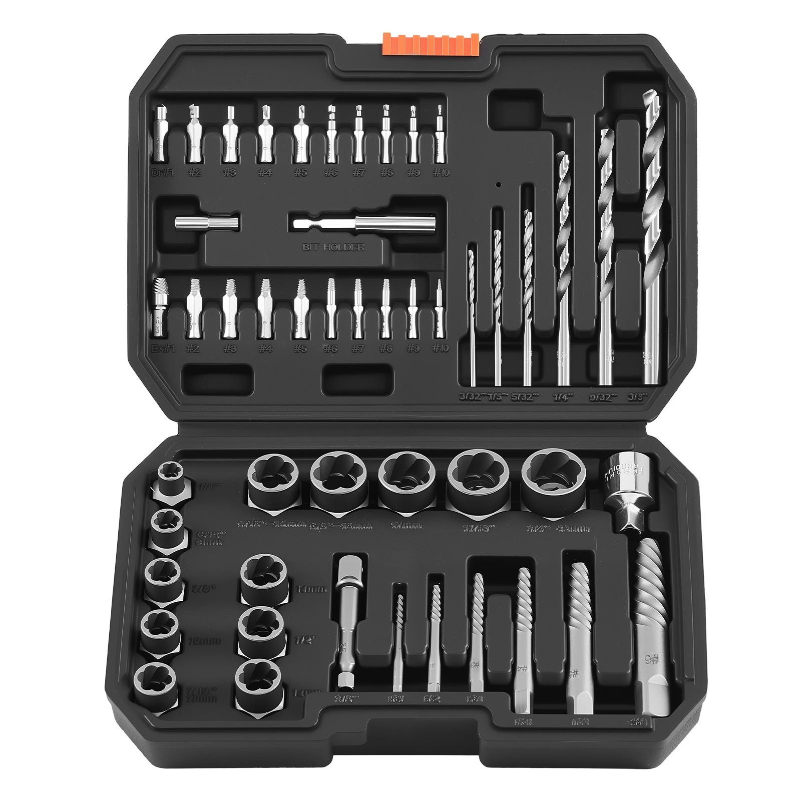 VEVOR Screw Extractor Set with Drill Bits Easy Out Nut Bolt Extractors 49 Pieces