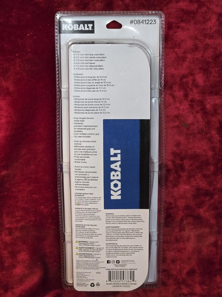 KOBALT TOOLS 6-PIECE MINI PLIERS SET WITH ZIP POUCH 841223 (ROA010434)