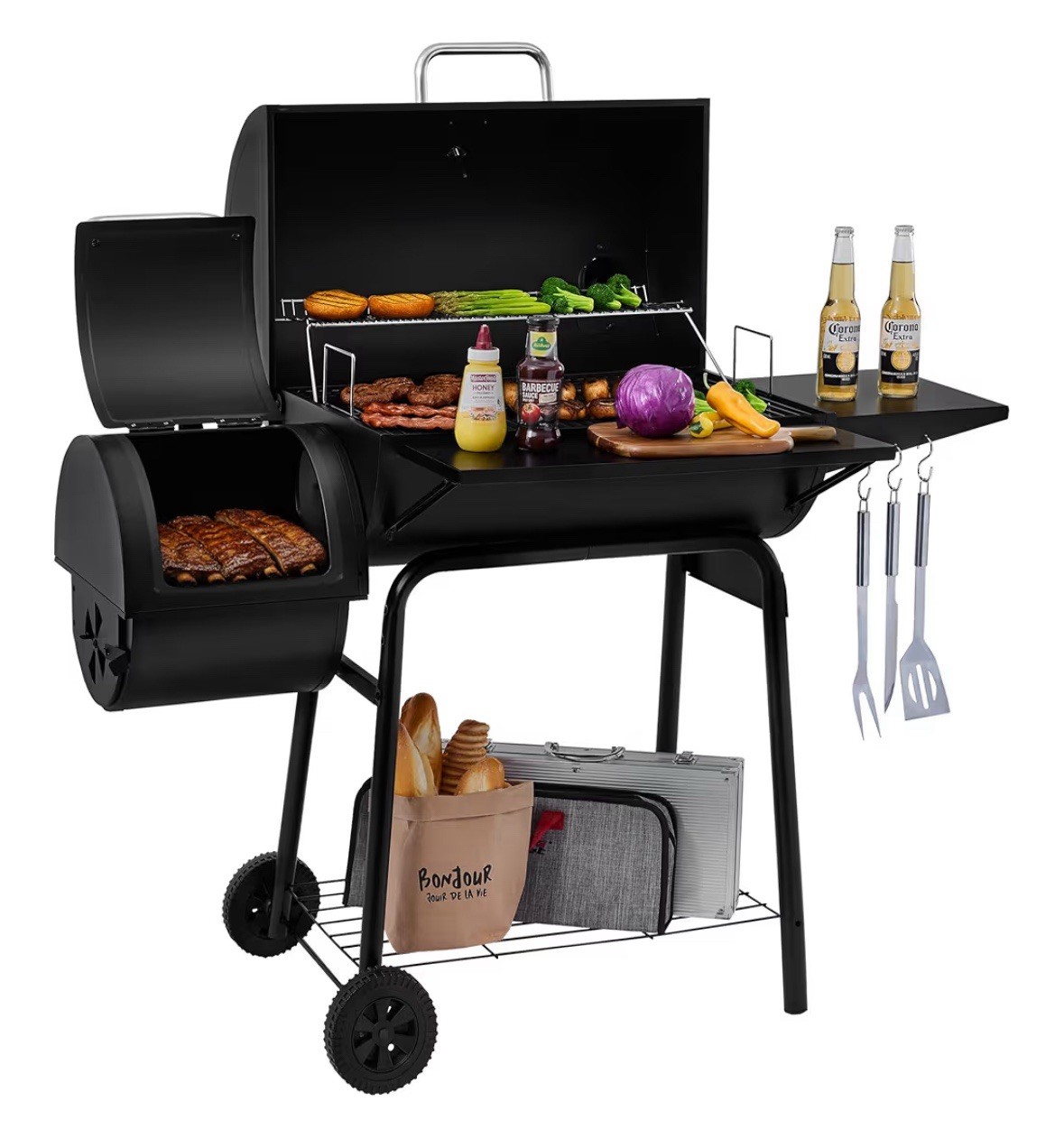 Royal Gourmet CC1830S BBQ Charcoal Grill and Offset Smoker 823 Square Inch Black